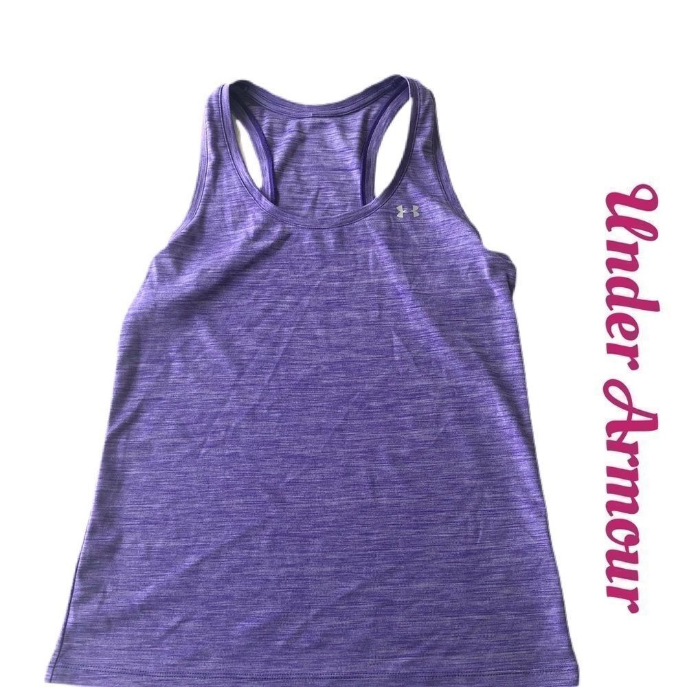 Under Armour HeatGear Purple Sleeveless Tee Shirt Sz M